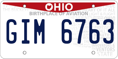 OH license plate GIM6763