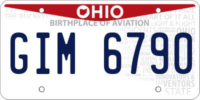 OH license plate GIM6790