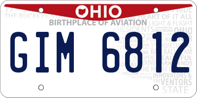 OH license plate GIM6812