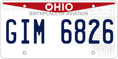 OH license plate GIM6826