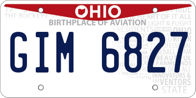 OH license plate GIM6827