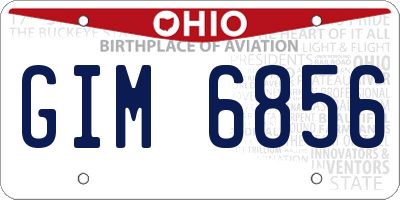 OH license plate GIM6856