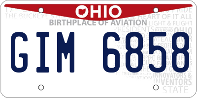 OH license plate GIM6858