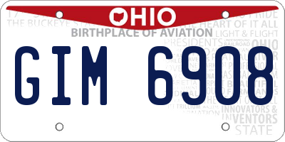 OH license plate GIM6908