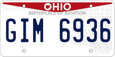 OH license plate GIM6936