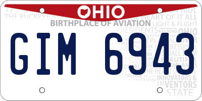 OH license plate GIM6943