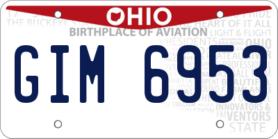 OH license plate GIM6953