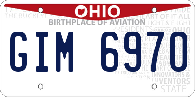 OH license plate GIM6970