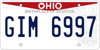 OH license plate GIM6997