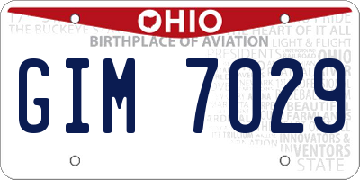 OH license plate GIM7029