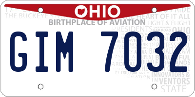 OH license plate GIM7032
