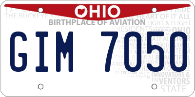 OH license plate GIM7050