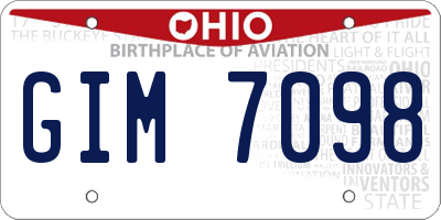 OH license plate GIM7098
