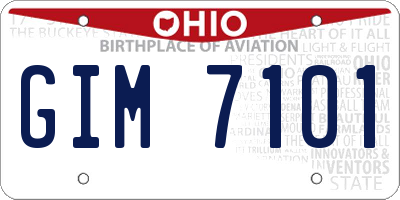 OH license plate GIM7101
