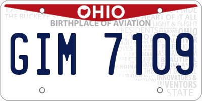OH license plate GIM7109