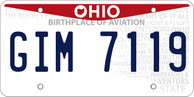 OH license plate GIM7119