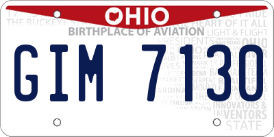 OH license plate GIM7130