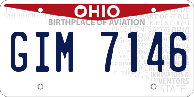 OH license plate GIM7146