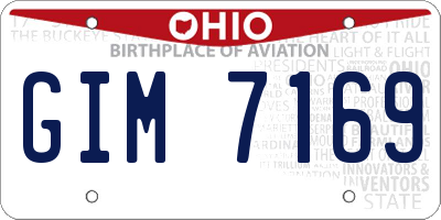 OH license plate GIM7169