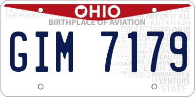 OH license plate GIM7179