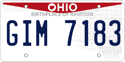 OH license plate GIM7183