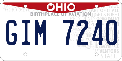 OH license plate GIM7240