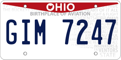 OH license plate GIM7247