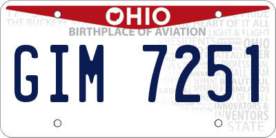 OH license plate GIM7251