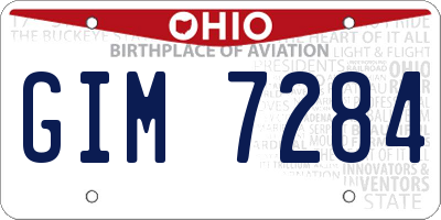 OH license plate GIM7284