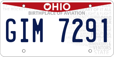 OH license plate GIM7291