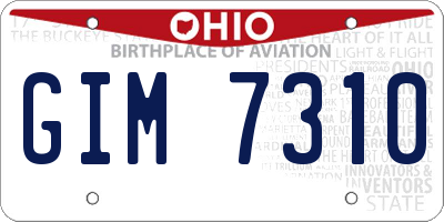 OH license plate GIM7310