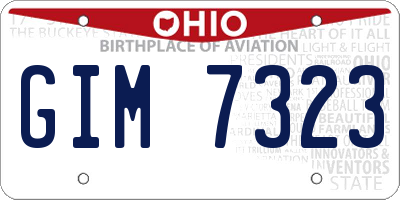 OH license plate GIM7323