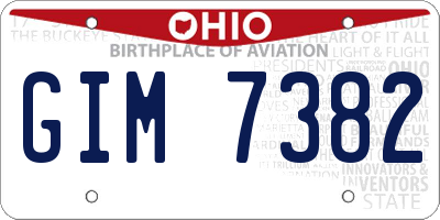 OH license plate GIM7382