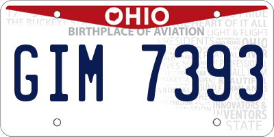 OH license plate GIM7393