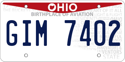 OH license plate GIM7402