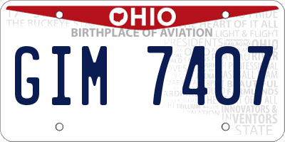 OH license plate GIM7407