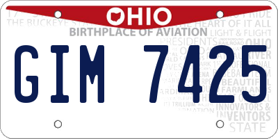 OH license plate GIM7425