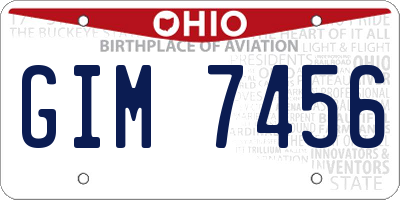OH license plate GIM7456
