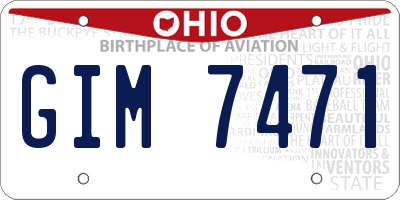 OH license plate GIM7471