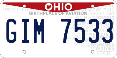 OH license plate GIM7533