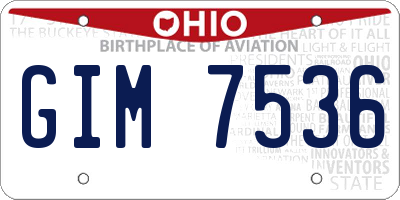 OH license plate GIM7536