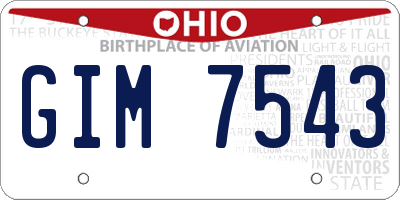 OH license plate GIM7543