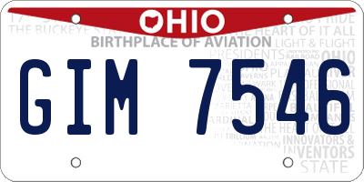 OH license plate GIM7546