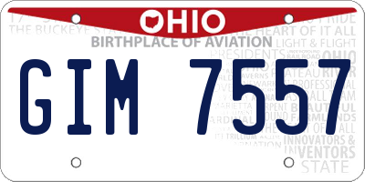 OH license plate GIM7557