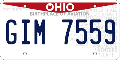 OH license plate GIM7559