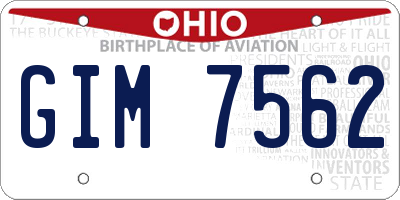 OH license plate GIM7562