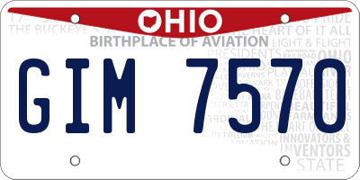 OH license plate GIM7570