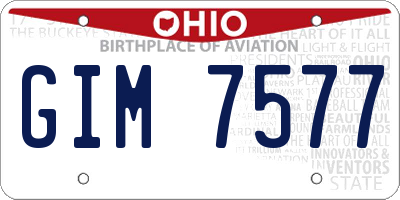 OH license plate GIM7577