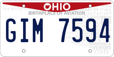 OH license plate GIM7594