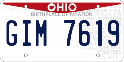 OH license plate GIM7619